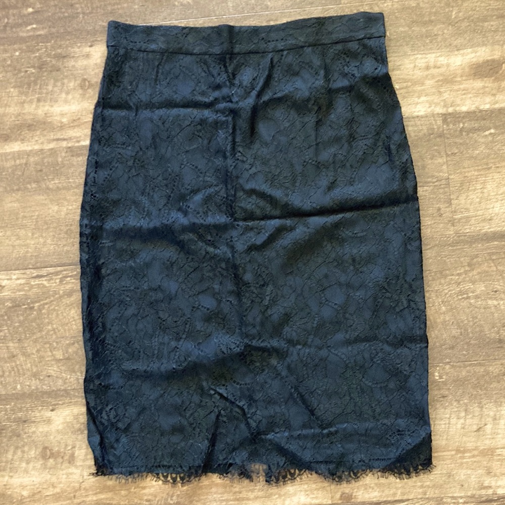 Emilio Pucci Black Lace Pencil Skirt